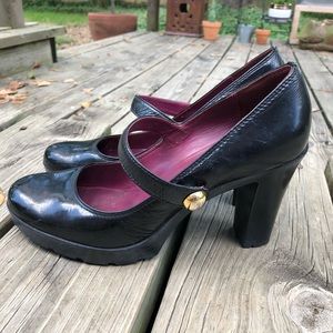 Coach Black Patent Leather Mary Jane Heels shoes